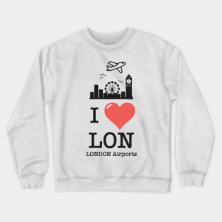 I love/like London airports Crewneck Sweatshirt